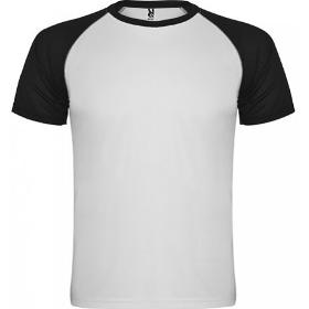T-shirt sportif enfant polyester manches courtes raglans contrastées