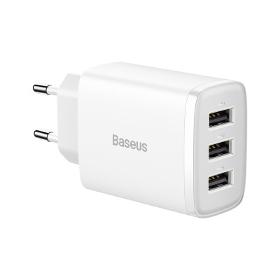 Chargeur Baseus Compact 3x USB 17W blanc (CCXJ020102)