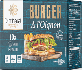 E783 : Din'Halal Burger Oignon 800Gr (9pc par colis)