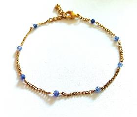 Bracelet gourmette Aventurine bleue