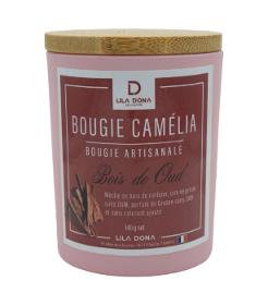 Bougie Camélia parfumée Bois de Oud