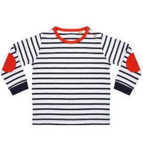 T-shirt rayé bébé manches longues en coton jersey, 160 g/m²