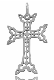 Croix Arménienne ajourée PETIT model OR BLANC 18 carats