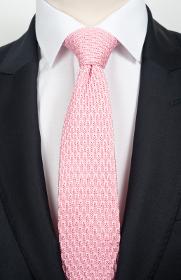 Cravate tricot rose
