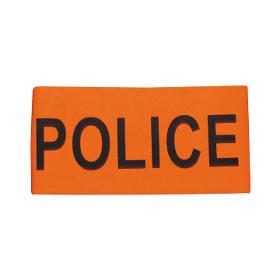 Brassard Orange Fluo Police En471 Velcro Securite Routiere Haute Visibilite