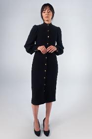 Black Dress With Metallic Buttons