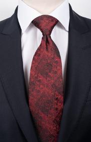 Cravate rouge fantaisie + pochette assortie