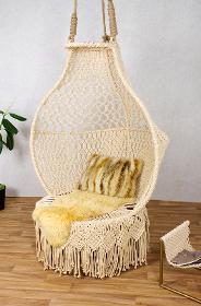 Beige “ibiza” Macrame Hammock Chair