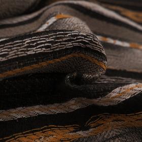 Tissu Jacquard à rayures inspiration aztèque noir,beige, moutarde et blanc - Tom