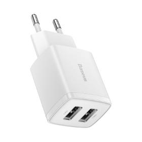 Chargeur Baseus Compact 2x USB 10.5W blanc (CCXJ010202)