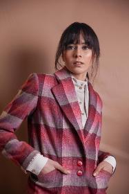 Checkered Wool Coat