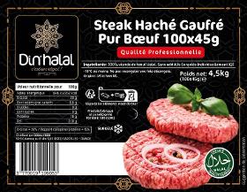 E760 : Din'Halal Steak Haché 45gr x 100Pc 4,5Kg