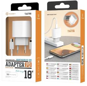 CHARGEUR 18 W AVEC CABLE IPHONE USB-C 1M IPHONE 12