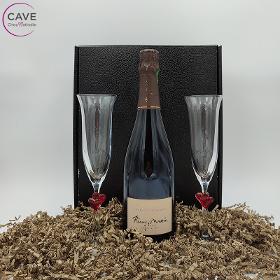 Coffret Grain de Douceur Champagne et 2 flûtes Cœur Remy Massin 75cl