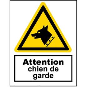 Panneau danger chien de garde A3