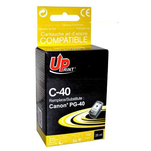 Jet D'encre Uprint C-40- Compatible Canon Ip1200/1600-pg40-xl Noir
