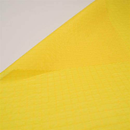 Tissu ripstop en polyamide 6.6 Haute Tenacité jaune enduction en polyuréthane