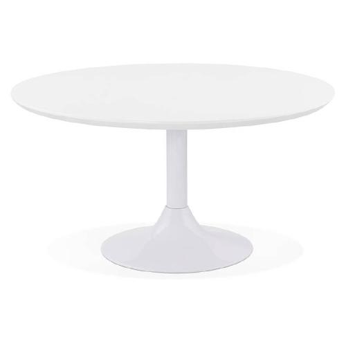 Table basse design VALENTINE en bois et métal (blanc)