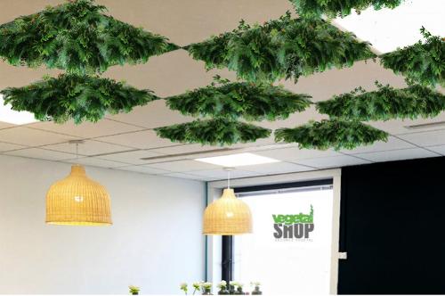 Dalle végétale pour faux plafond bureau décoration