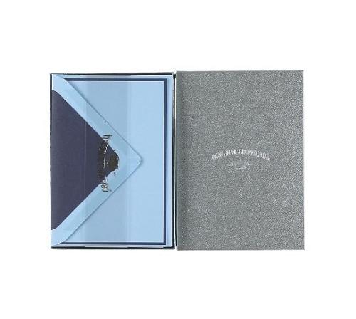 crown mill | 25 cartes et enveloppes | bleu glacier avec doublure bleu marine