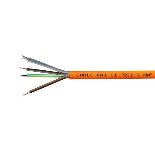 Cable incendie CR1 C1 5G1.5 mm² - Vendu au mètre - Orange