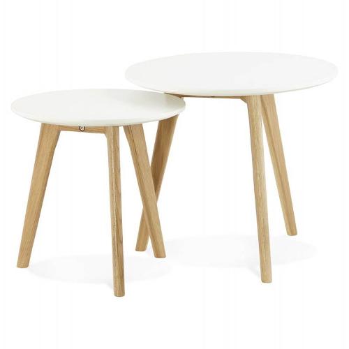 Tables basses design gigognes ART en bois (blanc)