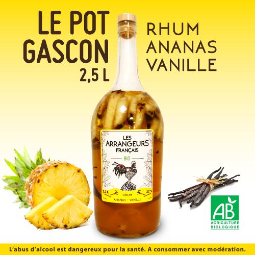 Pot Gascon 2,5L : Rhum Ananas- Vanille Bio 250cl