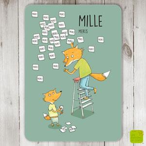 Carte postale "Mille mercis"
