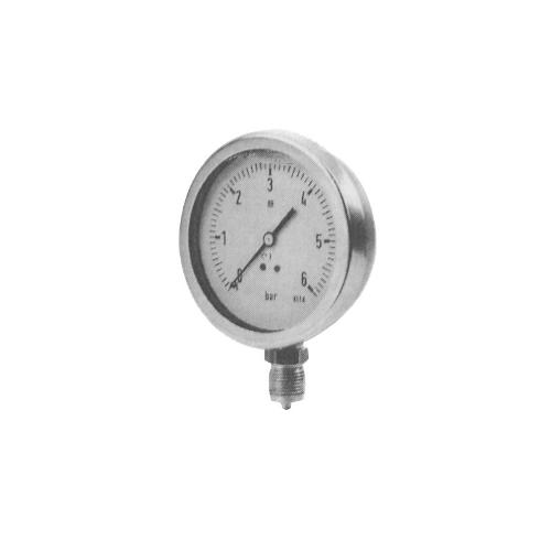 MANOMETRE INOX RACCORD RADIAL INOX A CADRAN SEC ET AIGUILLE SUIVEUSE CHIMIE  PHARMA AGRO-ALIMENTAIRES WIKA