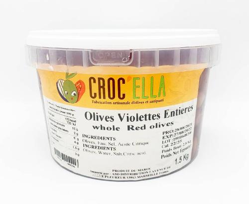 Olives violettes entières CROC'ELLA 1.5kg pour grossiste et distributeur