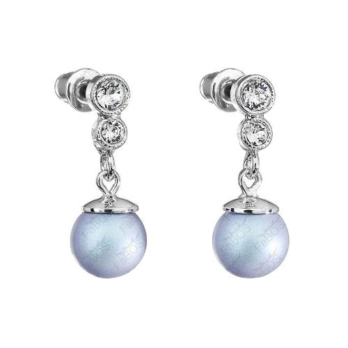 Boucles Perles Bleu clair - Cristaux SWAROVSKI