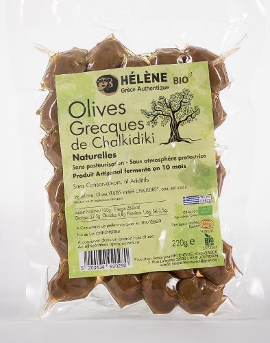 Olives naturelles Chalkidikis biologiques 220g
