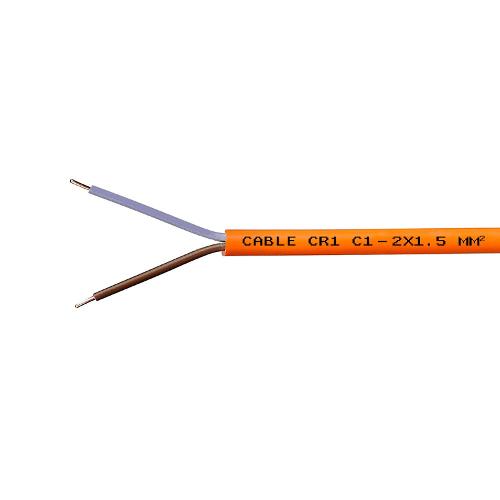 Cable incendie CR1 C1 2x1.5 mm² - 100 ml - Orange