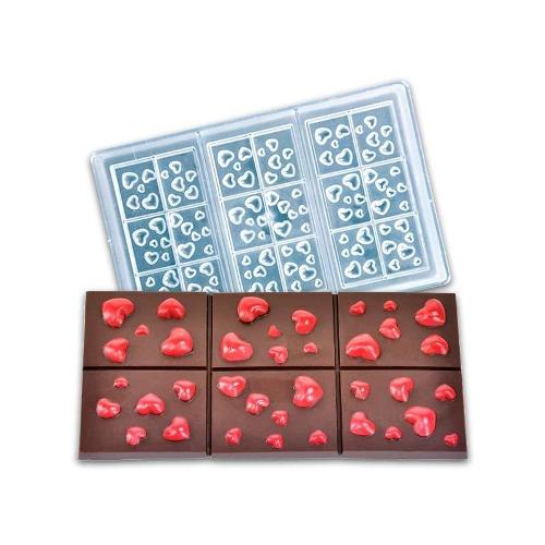 Moule Tablette Chocolat Avec Coeurs 62gr