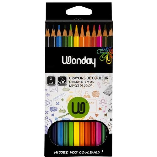 12 crayons de couleur triangulaire