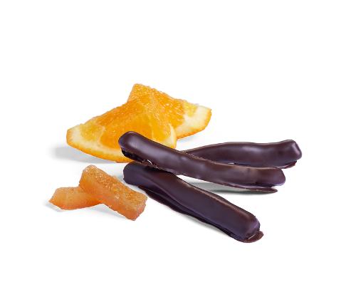 Orangettes' - Candied orange peel coated with dark chocolate (70% cacao)