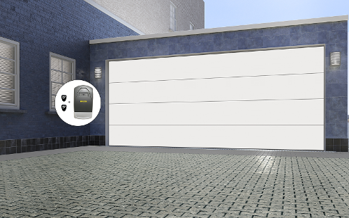 Porte de garage Sectionnelle 5000mm x 2000mm- Blanc RAL 9010 - Kit Skymaster