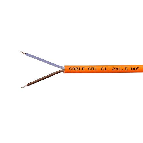Cable incendie CR1 C1 2x1.5 mm² - Vendu au mètre - Orange