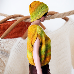 Tricot Pull sans manches pour femmes tricoté en Mérinos Fancy