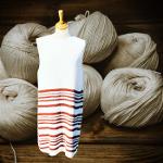 Tricot Robe à rayure sans manches tricotée en Bambou 100 %