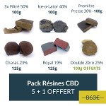 Pack 6 résines CBD – 550g + 100g OFFERTS