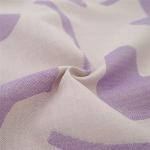 Tissu Jacquard en coton biologique à motifs déstructurés blancs et violets réver