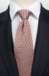 Cravate tricot rose à pois marine