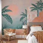 Papier peint panoramique avec paysage tropical et jungle