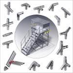 Raccords tubulaires pour escaliers industriels, rambardes et
