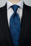 Cravate bleu à motifs cachemire + pochette assortie