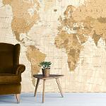 Papier Peint Adhésif Panoramique World Map