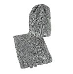 Ensemble hiver femme, bonnet, écharpe et gants gris