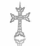 Croix Arménienne Ajourée en or blanc 18 carats grand modèle étoile à quatre