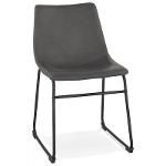 Chaise vintage et industrielle pieds métal noir JOE (gris)